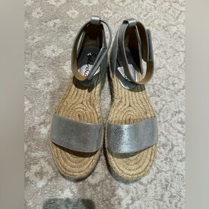 Silver Espadrille Sandals